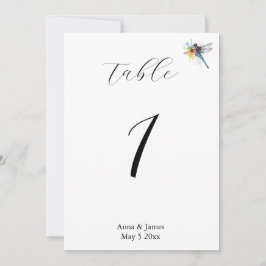 Dragonfly Wedding, aangepast tafelnummer