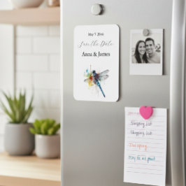 Dragonfly Wedding, aangepaste save the date sticke Magneet