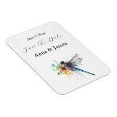 Dragonfly Wedding, aangepaste save the date sticke Magneet (Rechterzijde)