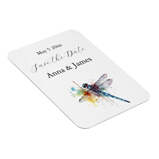 Dragonfly Wedding, aangepaste save the date sticke Magneet (Rechterzijde)