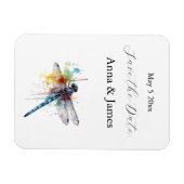 Dragonfly Wedding, aangepaste save the date sticke Magneet (Horizontaal)