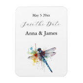 Dragonfly Wedding, aangepaste save the date sticke Magneet (Verticaal)