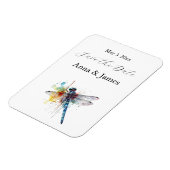 Dragonfly Wedding, aangepaste save the date sticke Magneet (Linkerzijde)