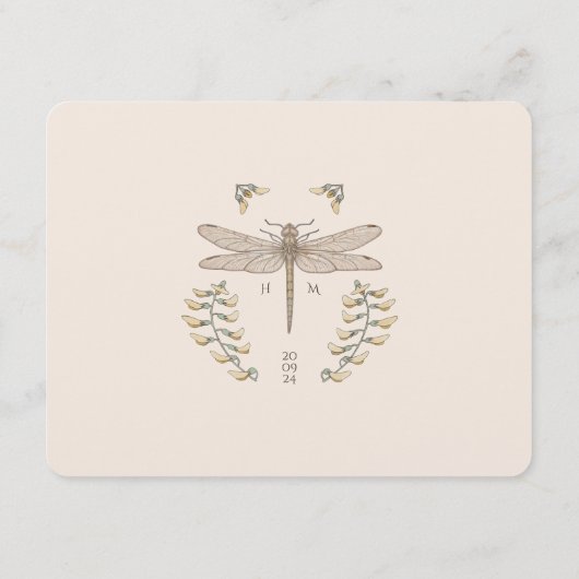  Dragonfly Wedding Informatie Kaart (Achterkant)