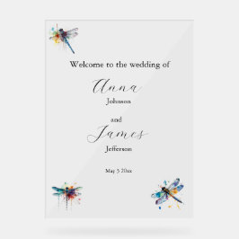 Dragonfly Wedding Invitation Briefkaart Acryl Bord