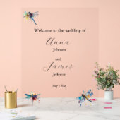 Dragonfly Wedding Invitation Briefkaart Acryl Bord (Huwelijk)