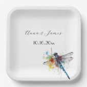 Dragonfly Wedding, op maat Papieren Bordje (Voorkant)
