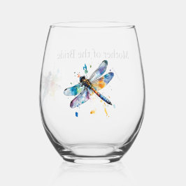 Dragonfly Wedding, op maat Wijnglas Zonder Voet