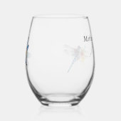 Dragonfly Wedding, op maat Wijnglas Zonder Voet (Links)