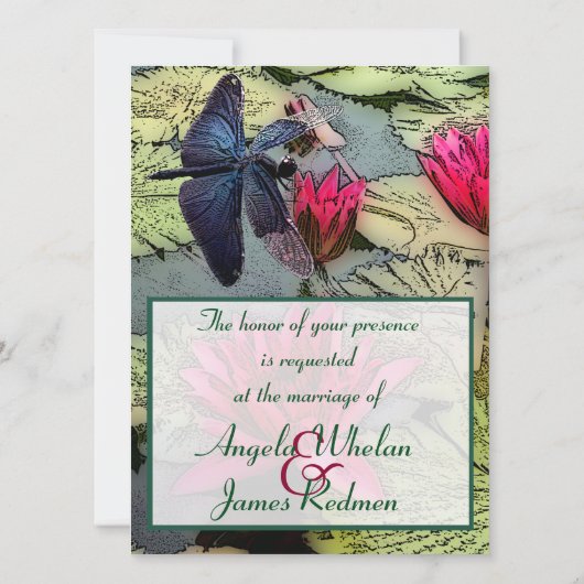 Dragonfly Wedding Uitnodiging (Achterkant)