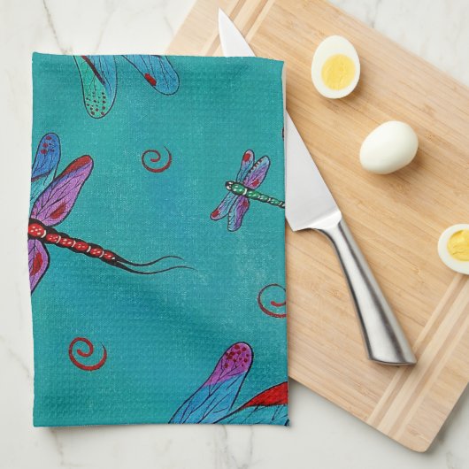 Dragonfly Whimsey Towels Theedoek (Quarter Fold)