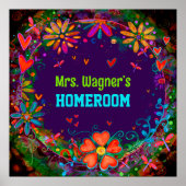 Dragonfly Whimsical Paarse Populair Klaslokaal Poster (Voorkant)