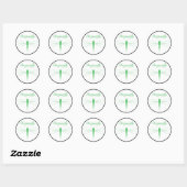 Dragonfly - White Classic Round Sticker, Glossy Ronde Sticker (Vel)