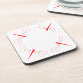 Dragonfly - White Hard Plastic onderzetters - set  (Linkerzijde)