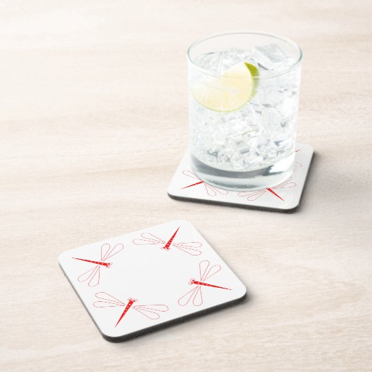 Dragonfly - White Hard Plastic onderzetters - set  (Rechterzijde)