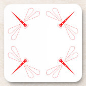 Dragonfly - White Hard Plastic onderzetters - set (Voorkant)