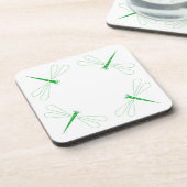 Dragonfly - White Hard Plastic onderzetters - set  (Linkerzijde)