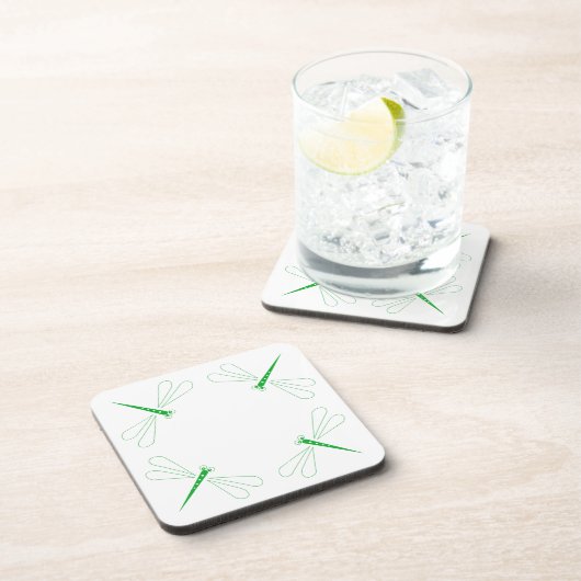 Dragonfly - White Hard Plastic onderzetters - set  (Rechterzijde)