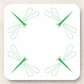 Dragonfly - White Hard Plastic onderzetters - set (Voorkant)