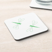 Dragonfly - White Hard Plastic onderzetters - set  (Linkerzijde)