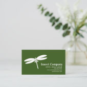 Dragonfly White Pest Control Company Logo Visitekaartje (Staand voorkant)