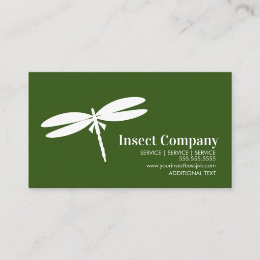 Dragonfly White Pest Control Company Logo Visitekaartje (Voorkant)