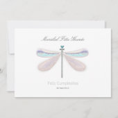 Dragonfly white whimsical natuur zomerfeest kaart (Voorkant)