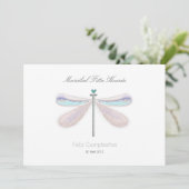 Dragonfly white whimsical natuur zomerfeest kaart (Staand voorkant)