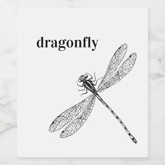 Dragonfly Wijn Etiket (Enkel label)