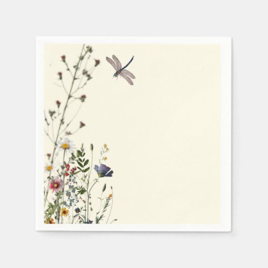 Dragonfly Wildflower Boho Baby shower Servet (Voorkant)