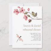 Dragonfly Wildflower bruiloft repetitie diner Kaart (Voorkant)