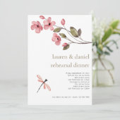 Dragonfly Wildflower bruiloft repetitie diner Kaart (Staand voorkant)