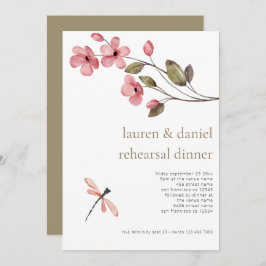 Dragonfly Wildflower bruiloft repetitie diner Kaart