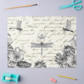 Dragonfly Wildflower Frans Script Decoupage Crown Tissuepapier (Craft)