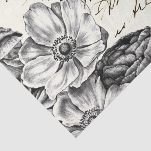 Dragonfly Wildflower Frans Script Decoupage Crown Tissuepapier (Detail)