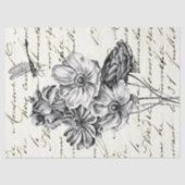 Dragonfly Wildflower Frans Script Decoupage Idee Tissuepapier (Voorkant)