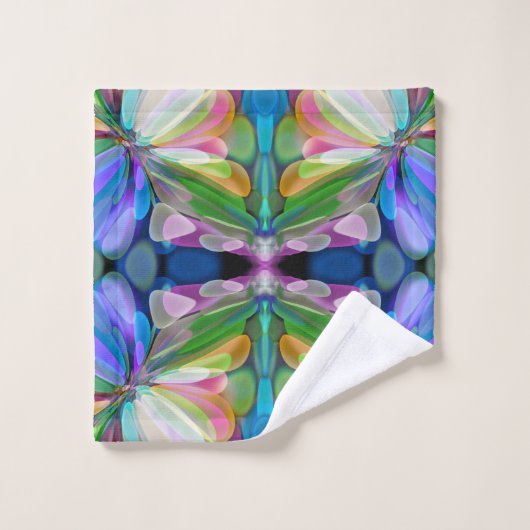 Dragonfly Wildflower Garden Abstract Bloemen Bad Handdoek (Wasdoekje)