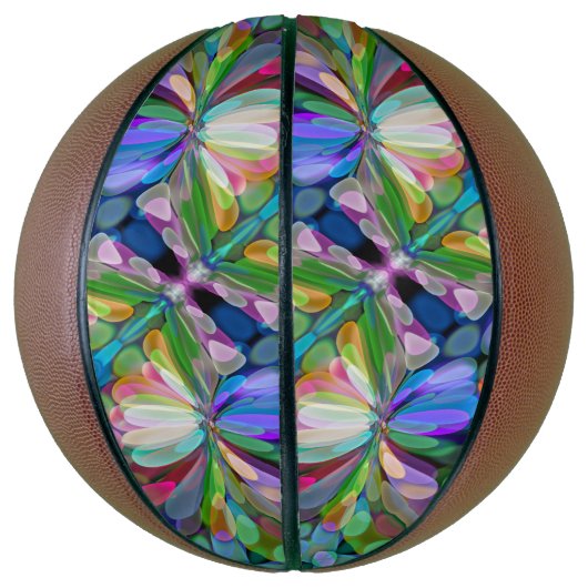 Dragonfly Wildflower Garden Abstract Bloemen Basketbal (Verticaal)