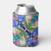 Dragonfly Wildflower Garden Abstract Bloemen Blikjeskoeler (Blikje Voorkant)