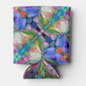 Dragonfly Wildflower Garden Abstract Bloemen Blikjeskoeler (Voorkant)