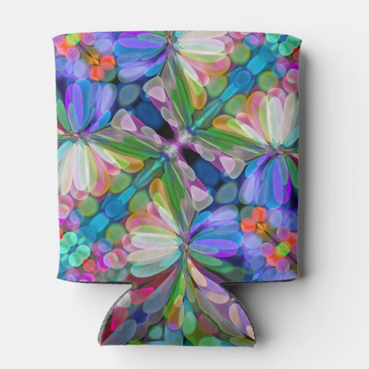 Dragonfly Wildflower Garden Abstract Bloemen Blikjeskoeler (Achterkant)