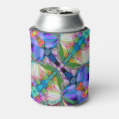 Dragonfly Wildflower Garden Abstract Bloemen Blikjeskoeler (Blikje Achterkant)