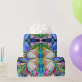 Dragonfly Wildflower Garden Abstract Bloemen Cadeaupapier