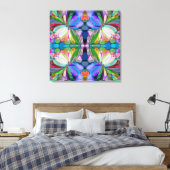 Dragonfly Wildflower Garden Abstract Bloemen Canvas Afdruk (Insitu (Slaapkamer))