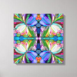 Dragonfly Wildflower Garden Abstract Bloemen Canvas Afdruk