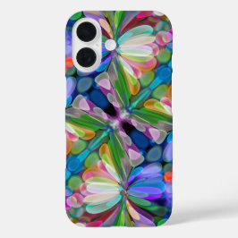 Dragonfly Wildflower Garden Abstract Bloemen iPhone 16 Hoesje