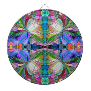 Dragonfly Wildflower Garden Abstract Bloemen Dartbord