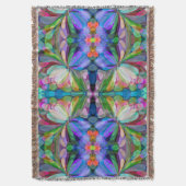 Dragonfly Wildflower Garden Abstract Bloemen Deken (Voorkant Verticaal)