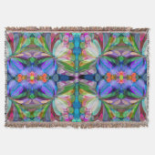 Dragonfly Wildflower Garden Abstract Bloemen Deken (Voorkant)