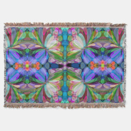 Dragonfly Wildflower Garden Abstract Bloemen Deken